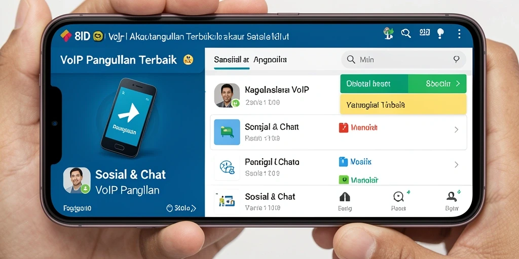 Antarmuka aplikasi VoIP Panggilan 8ID yang modern dan user-friendly.