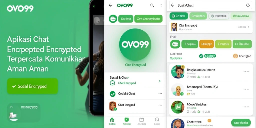 Tampilan antarmuka OVO99 yang simpel dan modern untuk chat aman.