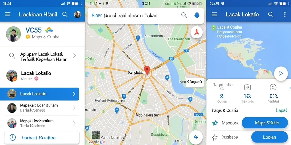 Antarmuka VC55 menampilkan peta yang jelas dengan lokasi real-time.