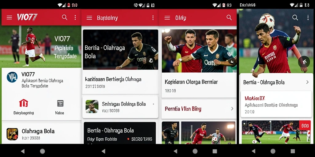 Tampilan antarmuka VIO77 dengan berita olahraga bola terbaru.